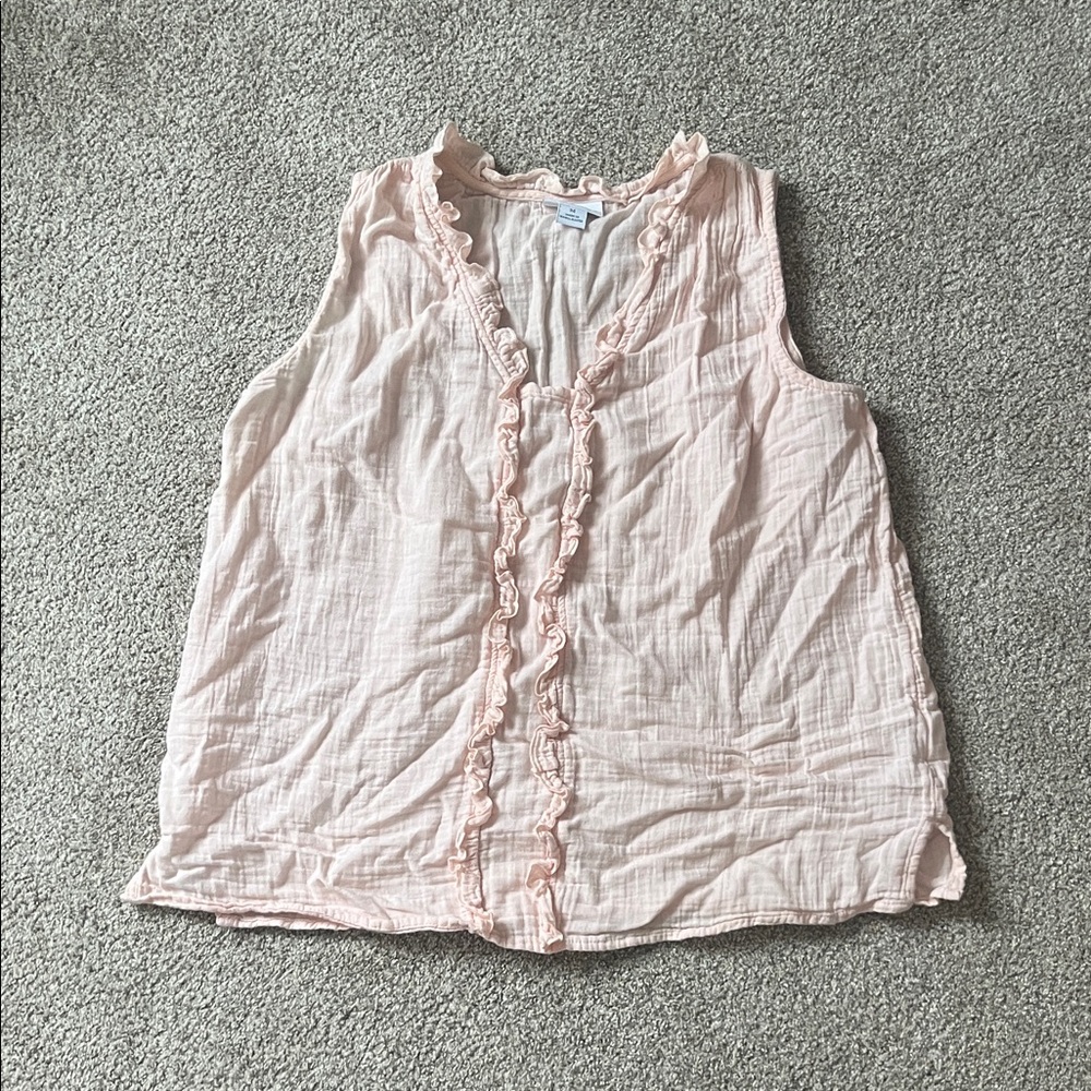 Liz Claiborne Light Pink Ruffle Top
